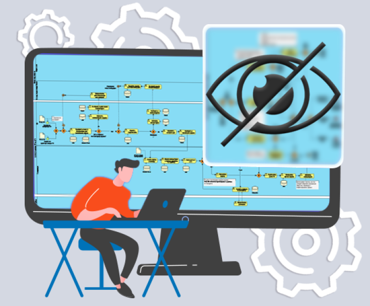 Як приховати інформацію на процесі у Visual Paradigm